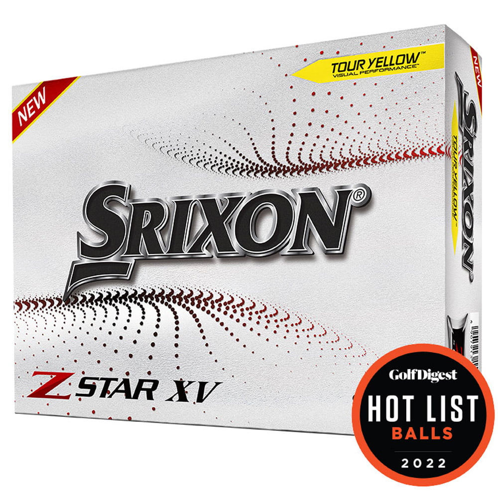 Srixon Z-Star XV Golf Balls. Yellow color. View of packaging